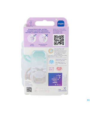 Mam perfect night sucette silicone pure 16m+ uni 2