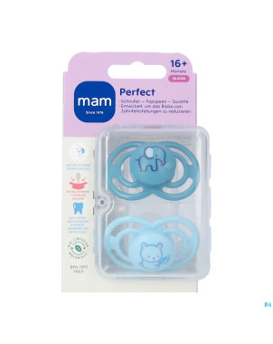 Mam perfect sucette silicone pure 16m+ bleu 2