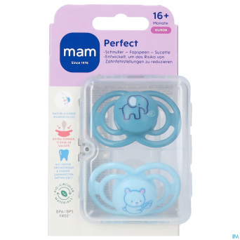 Mam perfect sucette silicone pure 16m+ bleu 2