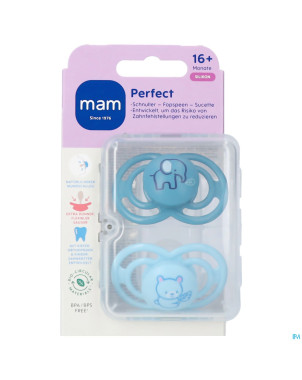 Mam perfect sucette silicone pure 16m+ bleu 2