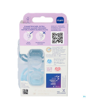 Mam perfect sucette silicone pure 16m+ bleu 2
