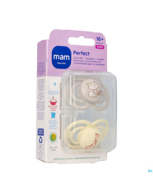 Mam perfect sucette silicone pure 16m+ uni 2