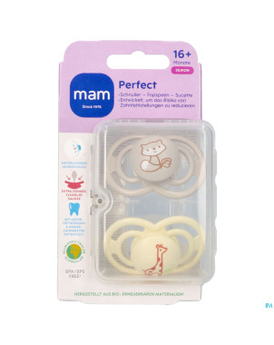 Mam perfect sucette silicone pure 16m+ uni 2