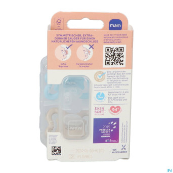 Mam supreme sucette silicone pure 0-6m bleu 2