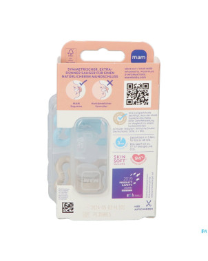Mam supreme sucette silicone pure 0-6m bleu 2