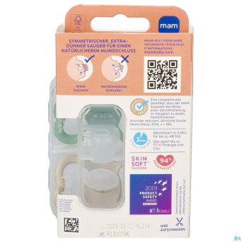 Mam supreme sucette silicone pure 16m+ uni 2
