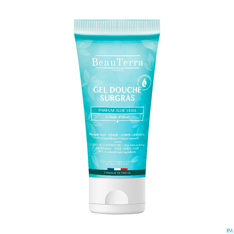Beauterra gel douche surgras aloe vera tube 200ml