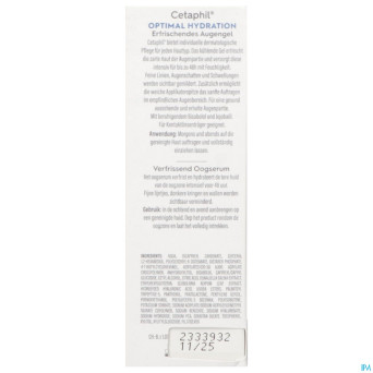 Cetaphil optimal hydra gel rafraichis.yeux 15ml