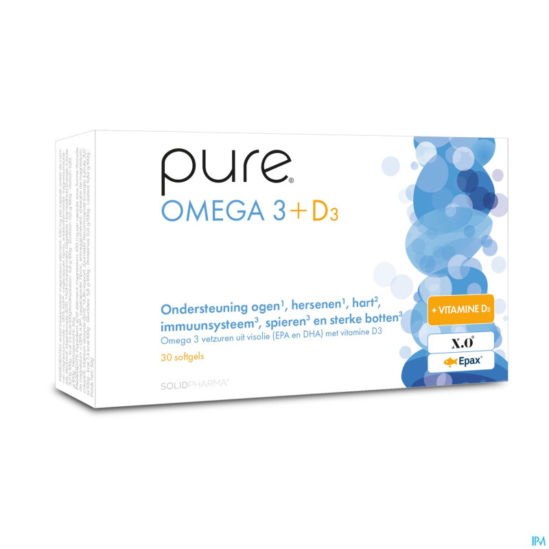 Pure omega 3 + d3 softgels 30