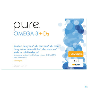 Pure omega 3 + d3 softgels 30