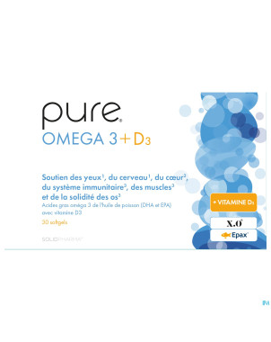 Pure omega 3 + d3 softgels 30