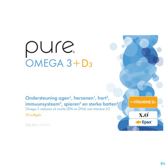 Pure omega 3 + d3 softgels 30