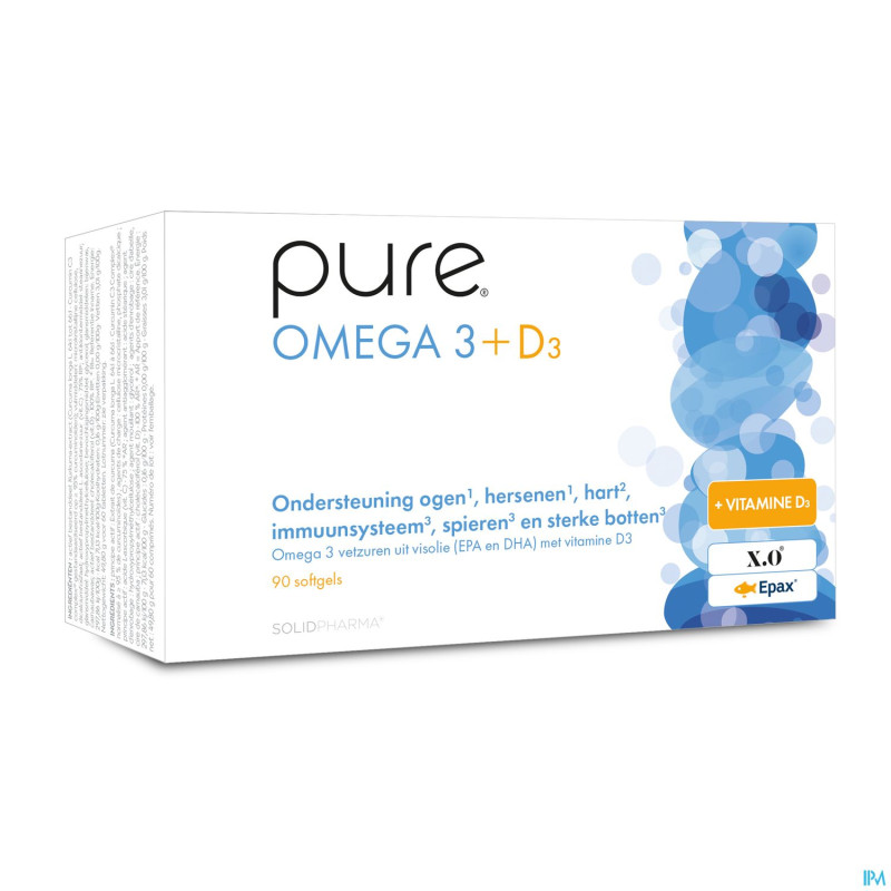 Pure omega 3 + d3 softgels 90