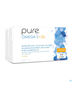 Pure omega 3 + d3 softgels 90