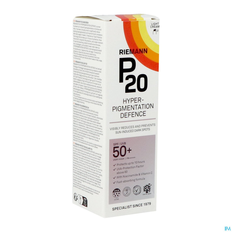 P20 creme solaire hyperpigment. defence spf50+ 50g