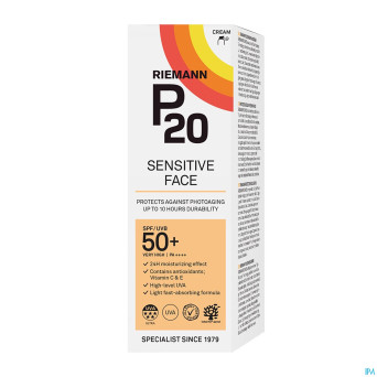 P20 creme solaire sensitive visage spf50+ 50g
