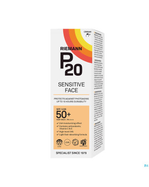 P20 creme solaire sensitive visage spf50+ 50g