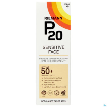 P20 creme solaire sensitive visage spf50+ 50g