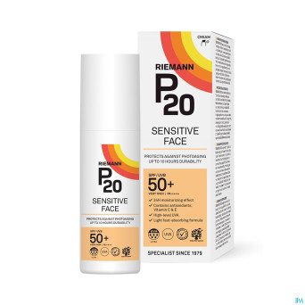 P20 creme solaire sensitive visage spf50+ 50g