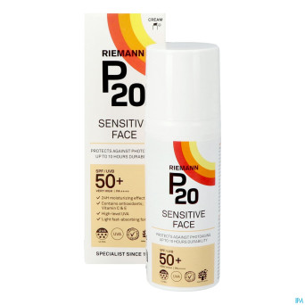 P20 creme solaire sensitive visage spf50+ 50g