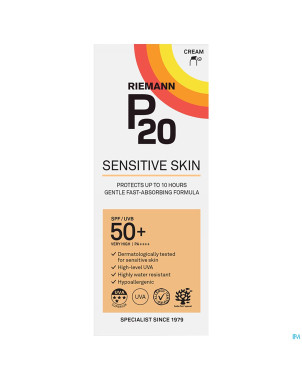 P20 creme solaire sensitive skin spf50+ 200ml