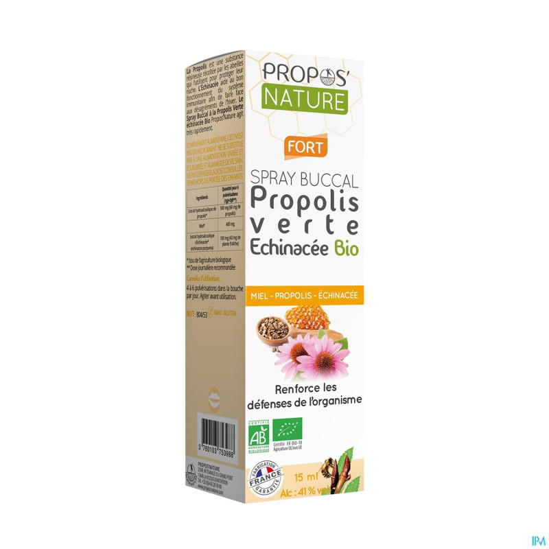 Spray buccal propolis miel echinacee 15ml