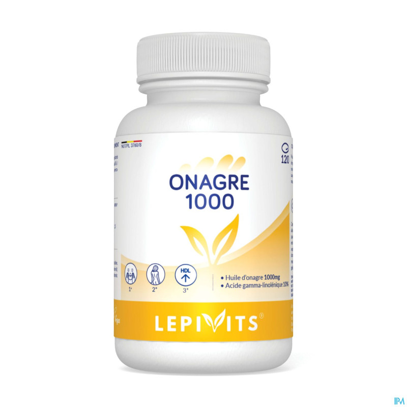 Huile onagre 1000mg caps 120 lepivits