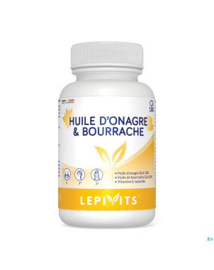 Huile onagre & bourrache bio caps 180 lepivits