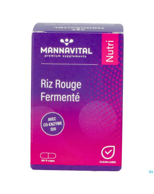 Mannavital riz rouge fermente v-caps 60