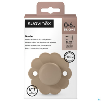 Suavinex wonder soother sili.rev.0-6m cork
