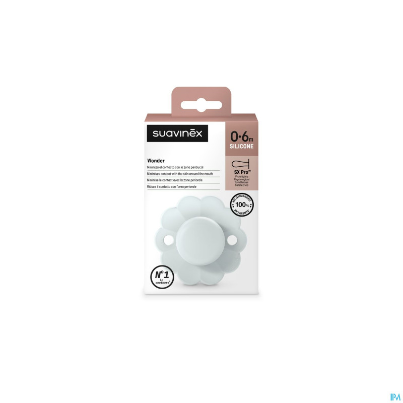 Suavinex wonder soother sili.rev.0-6m illus.blue