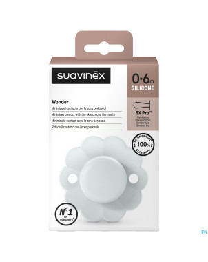 Suavinex wonder soother sili.rev.0-6m illus.blue