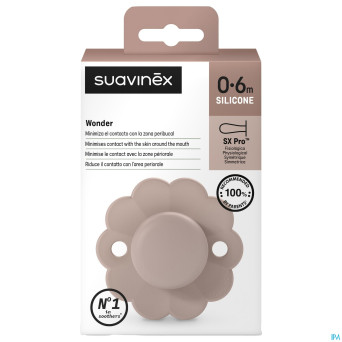 Suavinex wonder soother sili.rev.0-6m pale mauve