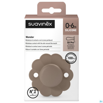 Suavinex wonder soother sili.rev. 0-6m raw umber