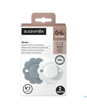 Suavinex wonder soother sili.rev.0-6m lakeblue duo
