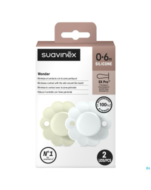 Suavinex wonder soother sili.rev.0-6m blue duo