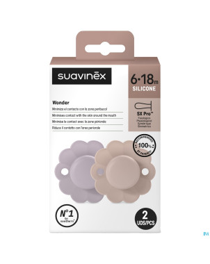 Suavinex wonder soother sili.rev.6-18m lavende duo