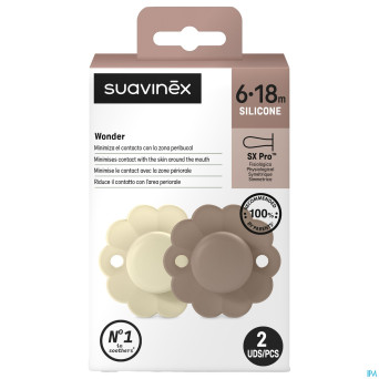 Suavinex wonder soother sili.rev.6-18m gray duo