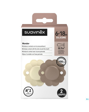 Suavinex wonder soother sili.rev.6-18m gray duo