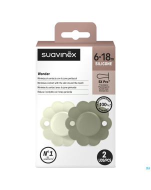 Suavinex wonder soother sili.rev.6-18m aquagr. duo