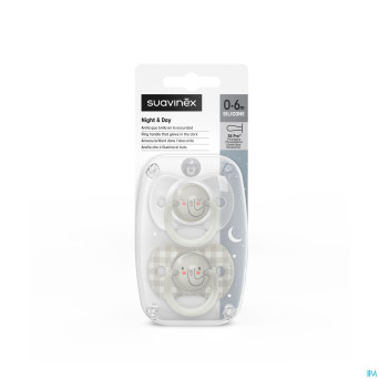 Suavinex n&d soother sili.rev 0-6m elep gr duo