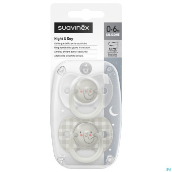 Suavinex n&d soother sili.rev 0-6m elep gr duo