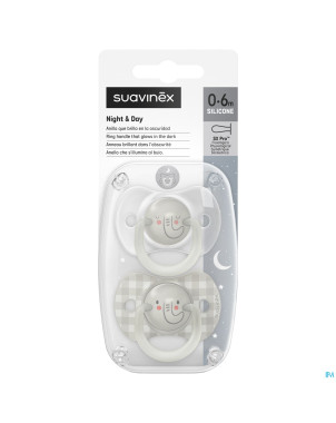 Suavinex n&d soother sili.rev 0-6m elep gr duo