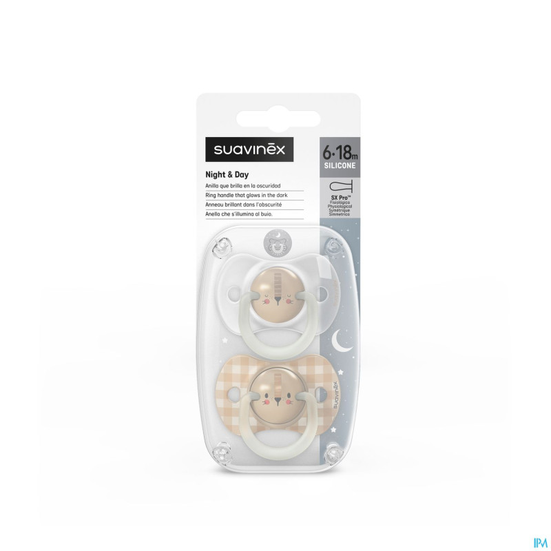 Suavinex n&d soother sili.rev 6-18m lion bg duo