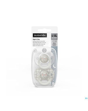 Suavinex n&d soother sili.rev 6-18m elep gr duo