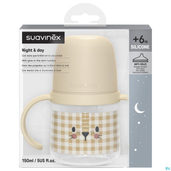 Suavinex n&d bott.hand.n/spill spout lion bg 150ml