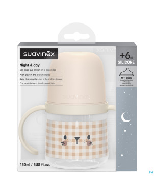 Suavinex n&d bott.hand.n/spill spout rab.pk 150ml