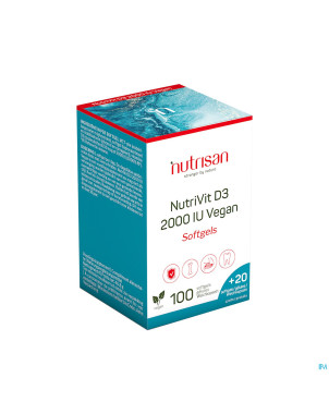 Nutrivit d3 2000 iu vegan softgels 100+20 gratuit