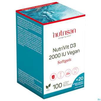 Nutrivit d3 2000 iu vegan softgels 100+20 gratuit