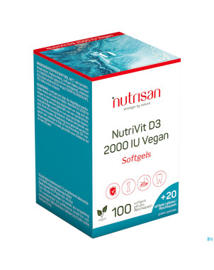 Nutrivit d3 2000 iu vegan softgels 100+20 gratuit